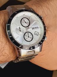 Hugo Boss Mens Chronograph Quartz Rafale Stainless Steel Silver Dial Watch - 1513511