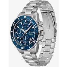 Hugo Boss Men’s Quartz Silver Stainless Steel Blue Dial 46mm Watch 1513907