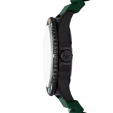 AR11464 Emporio Armani quartz watch 42mm with silicon green belt and black dial