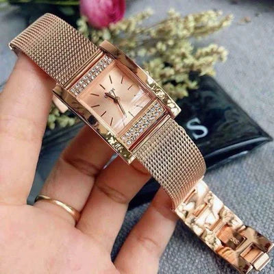 Guess Women’s Quartz Rose Gold Stainless Steel Rose Gold Dial 25mm Watch W0127L3