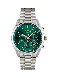 Hugo Boss Menz Quarterz Stainless Steel Green Dial 44MM Watch 1513878