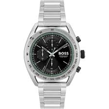 Hugo Boss Men’s Quartz Silver Stainless Steel Black Dial 44mm Watch 1514023