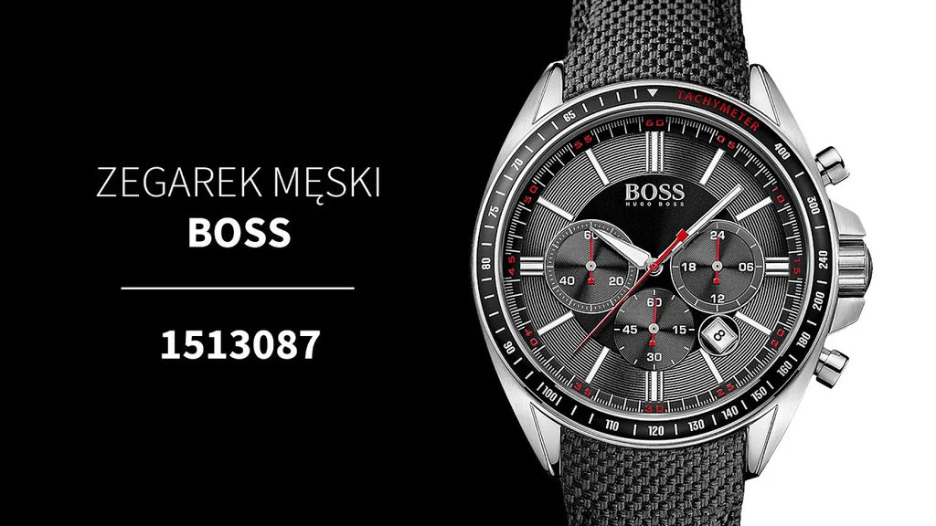 Hugo Boss Men’s Quartz Leather Strap Black Dial 44mm Watch 1513087