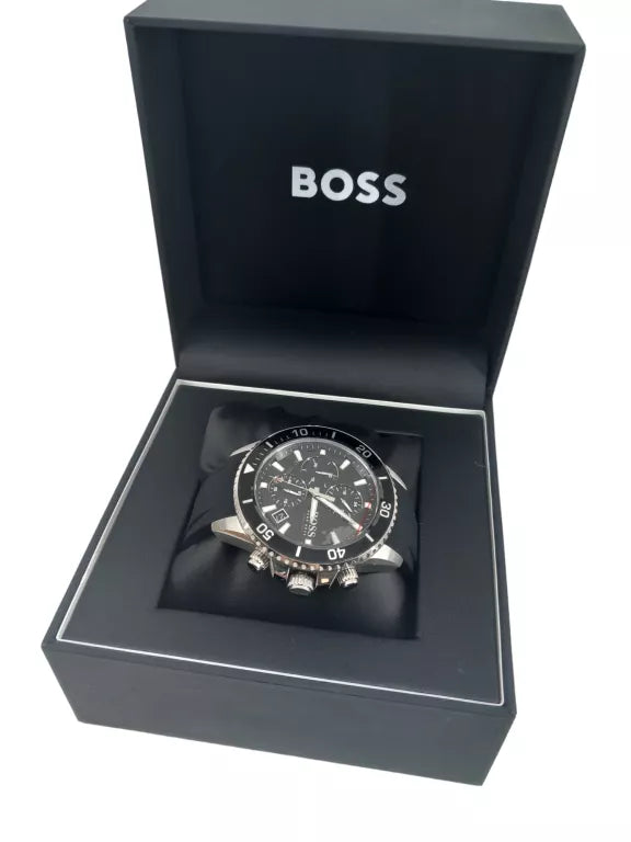 Hugo Boss Men’s Quartz Black Silicone Strap Black Dial 46mm Watch 1513912