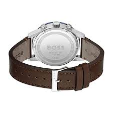 Hugo Boss Men’s Quartz Brown Leather Strap Blue Dial 44mm Watch 1513921