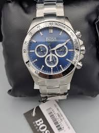 Hugo Boss Men’s Chronograph Quartz Stainless Steel Blue Dial 46mm Watch 1512963