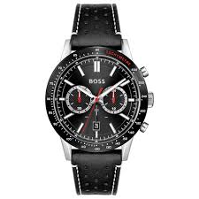 Hugo Boss Men’s Quartz Black Leather Strap Black Dial 44mm Watch 1513920