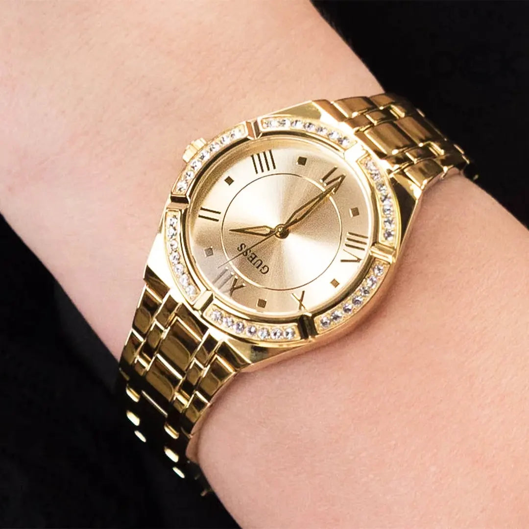 Guess Women’s Quartz Gold Stainless Steel Gold Dial 36mm Watch GW0033L2