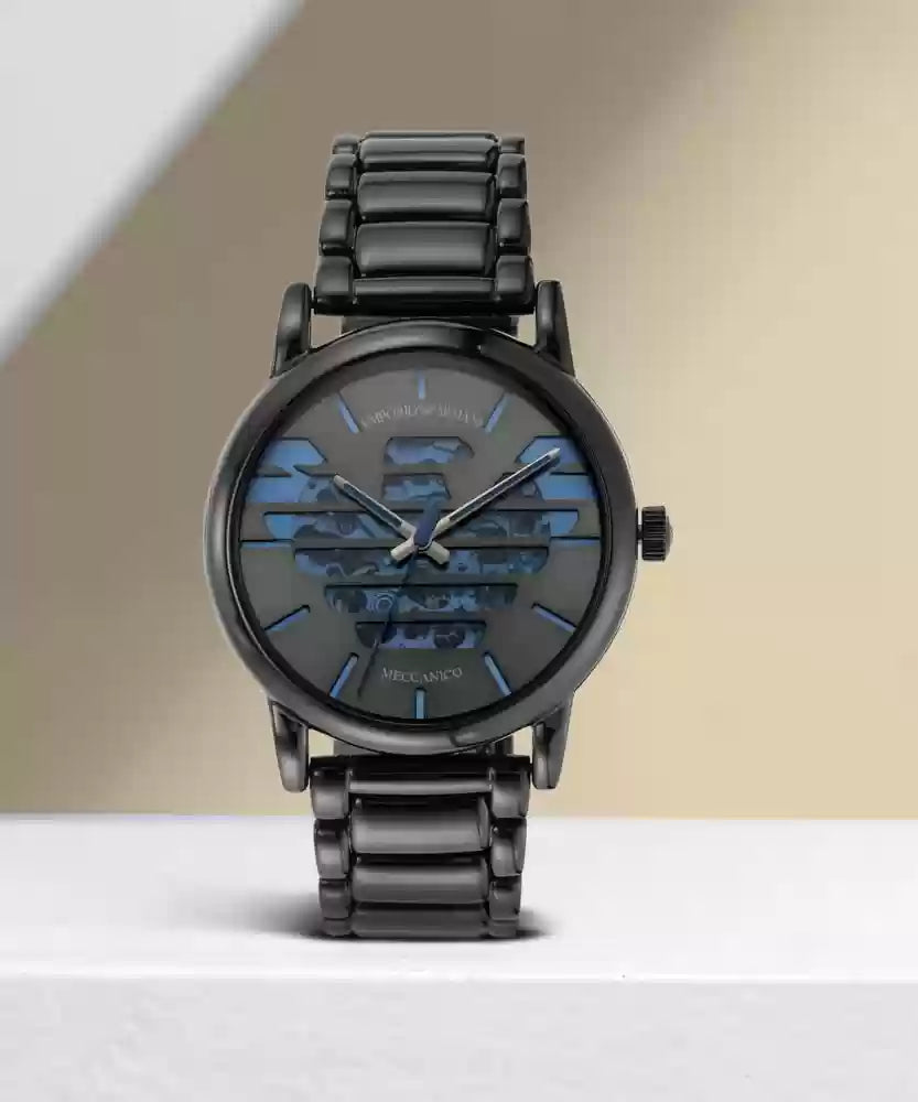 AR 60029 Emporio Armani meccanico stainless steel blue black two tone dial automatic 43 mm