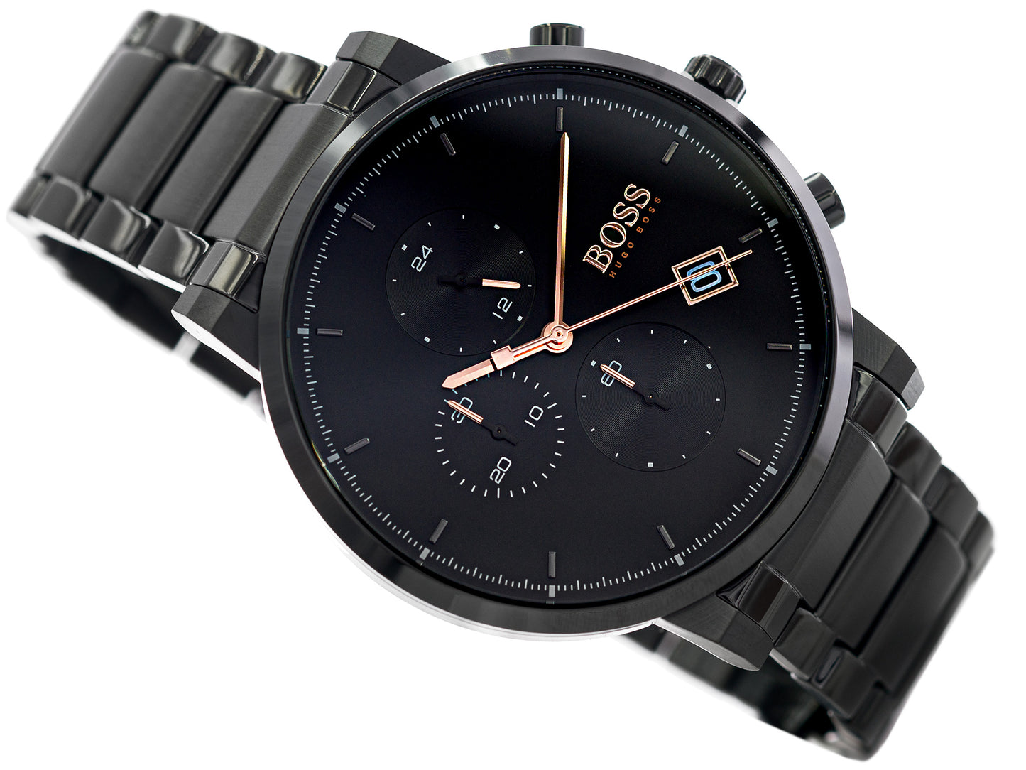 Hugo Boss Men’s Chronograph Quartz Stainless Steel Black Dial 43mm Watch 1513780