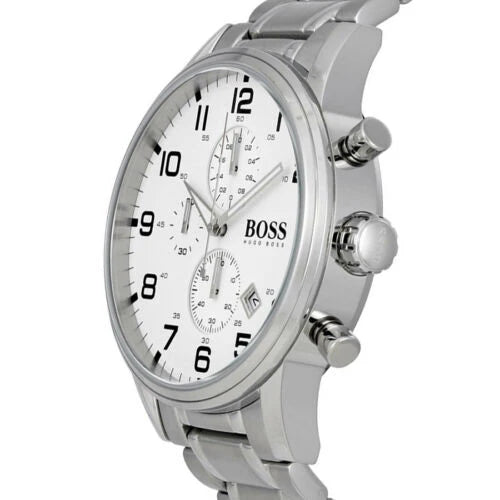 Hugo Boss Men’s Quartz Stainless Steel White Dial 44mm Watch 1513182