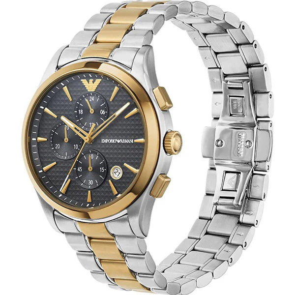 Emporio Armani Paolo Two-tone Stainless Steel Grey Dial Chronograph Quartz Watch for Gents - AR11527