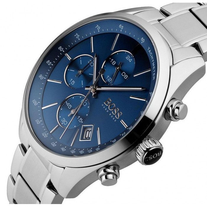 Hugo Boss Men’s Chronograph Quartz Stainless Steel Blue Dial 44mm Watch 1513478